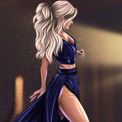 girl in a blue dress digital art format ipeg png