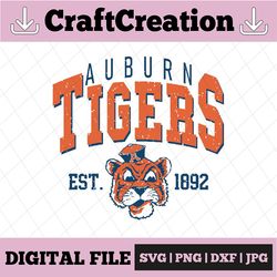 Vintage 90's Auburn Tigers Svg, Auburn Svg , Vintage Style University Of Auburn Png Svg dxf NCAA Svg, NCAA Sport Svg