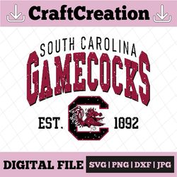 Vintage 90's South Carolina Gamecocks Svg, South Carolina Svg, Vintage Style University Of South Carolina dxf NCAA Svg,