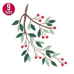christmas tree branch embroidery design, machine embroidery pattern, instant download