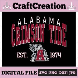 Vintage 90's Alabama Crimson Tide Svg, Alabama Svg , Vintage Style University Of Alabama Png Svg dxf NCAA Svg, NCAA Svg