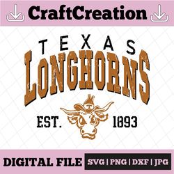Vintage 90's Texas Longhorns Svg, Texas Svg , Vintage Style University Of Texas Png Svg dxf NCAA Svg, NCAA Sport Svg