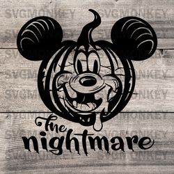The Nightmare Disney Halloween Pumpkin Mickey Face SVG, EPS, DXF, PNG