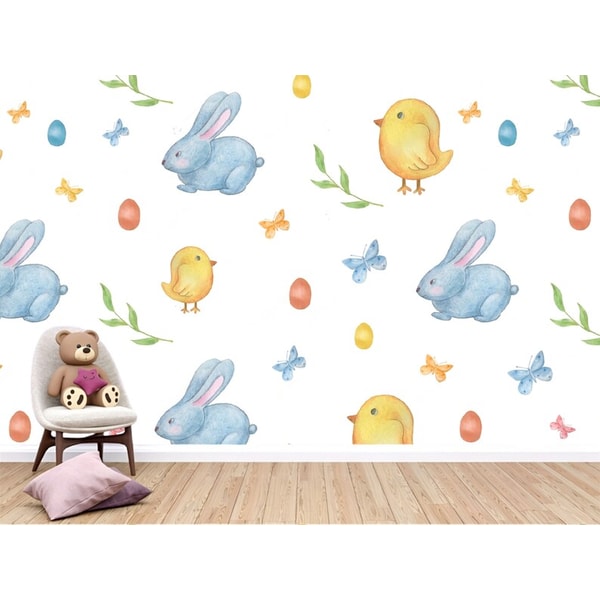 Children's Wallpaper Photo Wall Spring Pattern Fabric Wall | Inspire Uplift