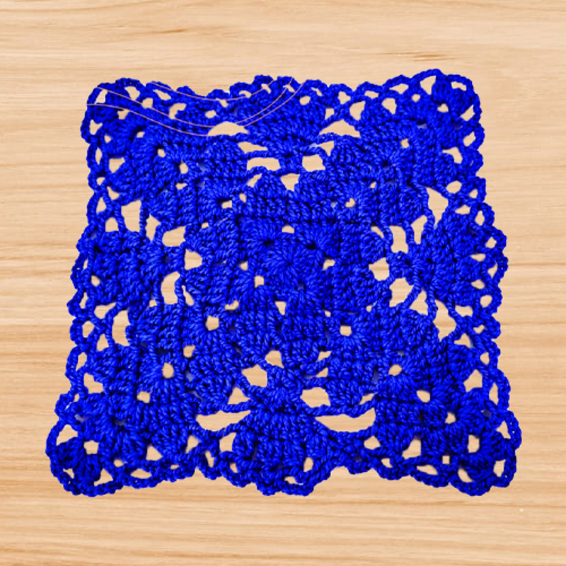 A crochet square motif pattern