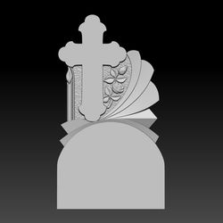 3D STL Model Tombstone with roses cross and candle for CNC Router Engraver Carving Artcam