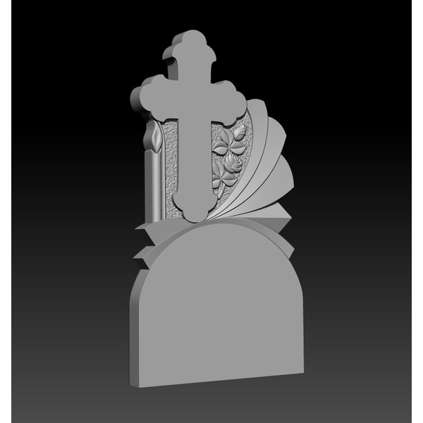 3D STL Model Tombstone with roses