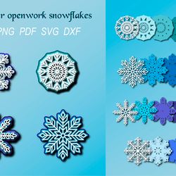 Multilayer openwork snowflakes.