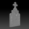3D STL Model Tombstone with with oak branch