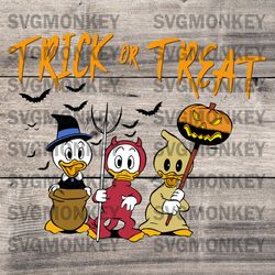 Huey Dewey and Louie Duck Trick Or Treat SVG File For Cricut SVG, EPS, DXF, PNG