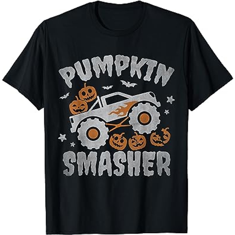 pumpkin smasher toddler Halloween for Monster Truck Lover T-Shirt.jpg