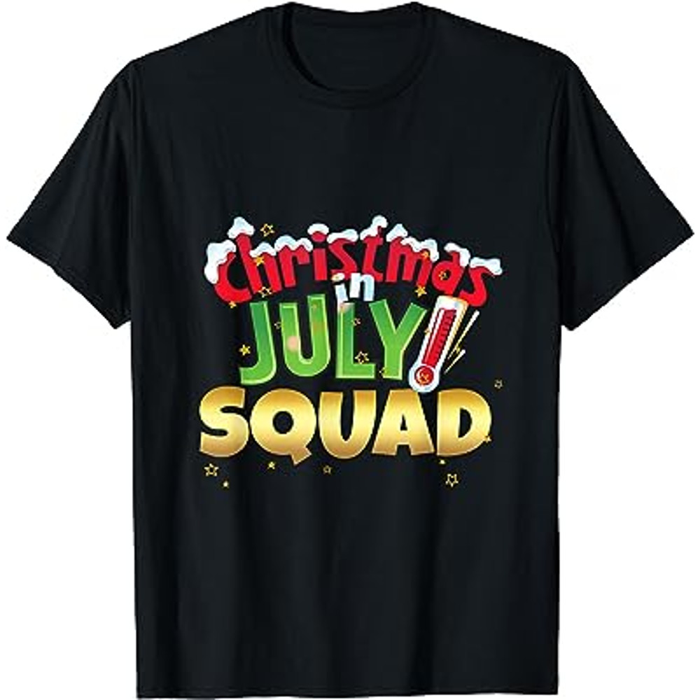 Funny Christmas in July Squad Shirt Summer Group Santa Xmas T-Shirt.jpg