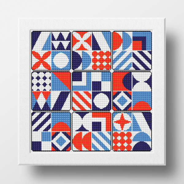 sampler cross stitch pattern geometric