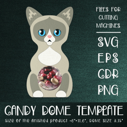 Snowshoe Cat| Candy Dome | Paper Craft Template SVG