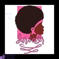 womens african american black woman survivor breast cancer awareness svg