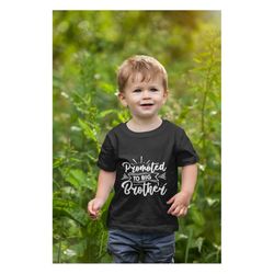 promoted to big brother t-shirt, big brother shirt, baby announcement outfit, sibling clothes, cute matching bro tee gif