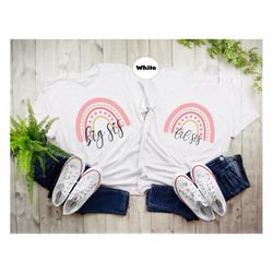 big sister shirt, big sis tshirt, little sister baby girl onesie, family matching shirt, sibling sisters outfit, pregnan