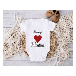 mommy's valentine tshirt, mommy's valentine baby onesie, cute valentine's day kids shirt, mama's valentine toddlers clot