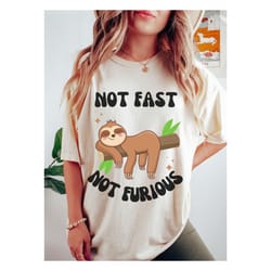 mental health sloth clipart - 'not fast, not furious' - png for commercial use, mental health clip arts, mental health p