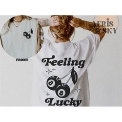 8 ball cherries shirt, trendy retro 8 ball t shirt, aesthetic clothes, feeling lucky shirt vsco girl trendy tshirts vsco