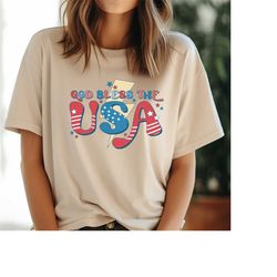 god bless the usa shirt, 4th of july tee, usa shirt, retro funny fourth shirt, womens 4th of july shirt, america patriot