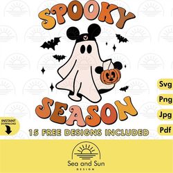Spooky Season Png, Halloween Mouse Png, Halloween Png, Halloween Pumpkin Png, Retro Halloween Png, Trick Or Treat Svg, S