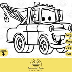 cars tow mater 2 svg clip art files, mater, disneyland ears, digital, download, tshirt, cut file, svg, iron on transfer