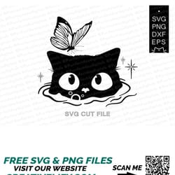 cat & butterfly svgpeeking cat svgblack cat svgcute cat svgbutterfly cat png goth butterfly svg cricut butterfly wing sv