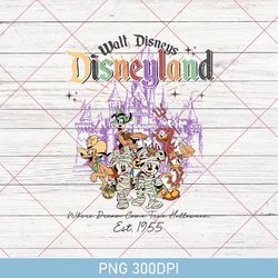 vintage disneyland halloween trick or treat png, disney mickey & friends halloween, retro disney family trip, disney png