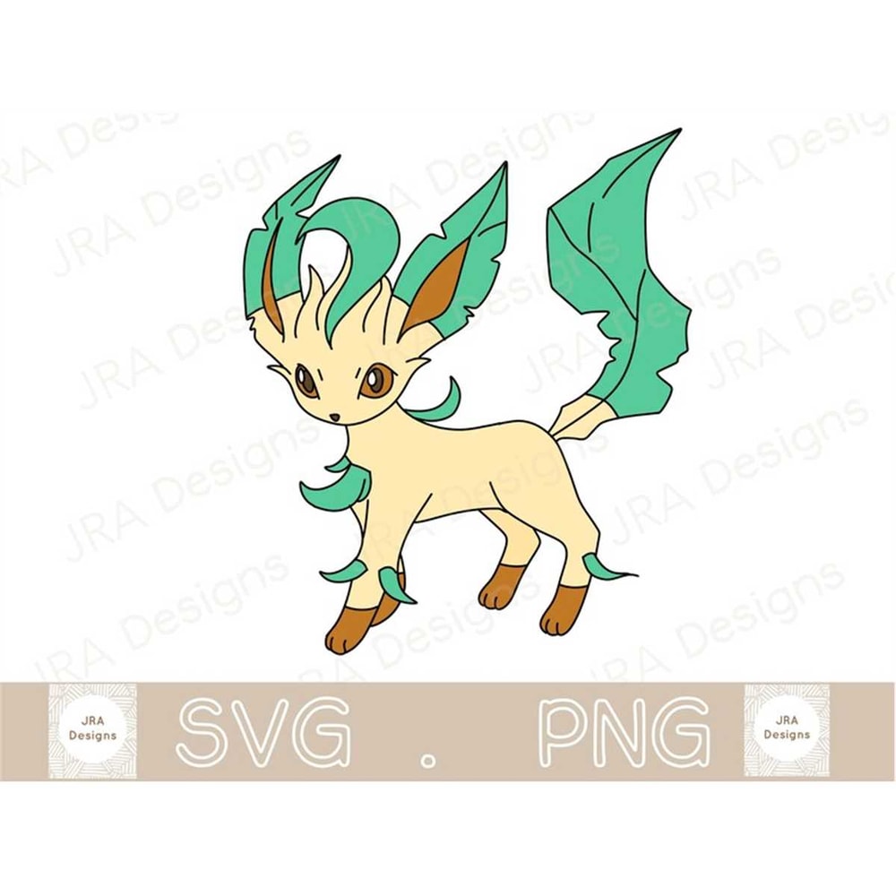 Leafeon Vector Leafeon SVG & PNG, Pokemon SVG - Cricut cut file | Inspire Uplift