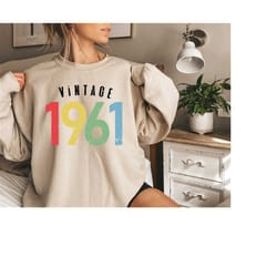 vintage 1961 retro shirt, 62th birthday, 62th birthday gift, 62th birthday party,62th birthday shirt, 1961 shirt,womens