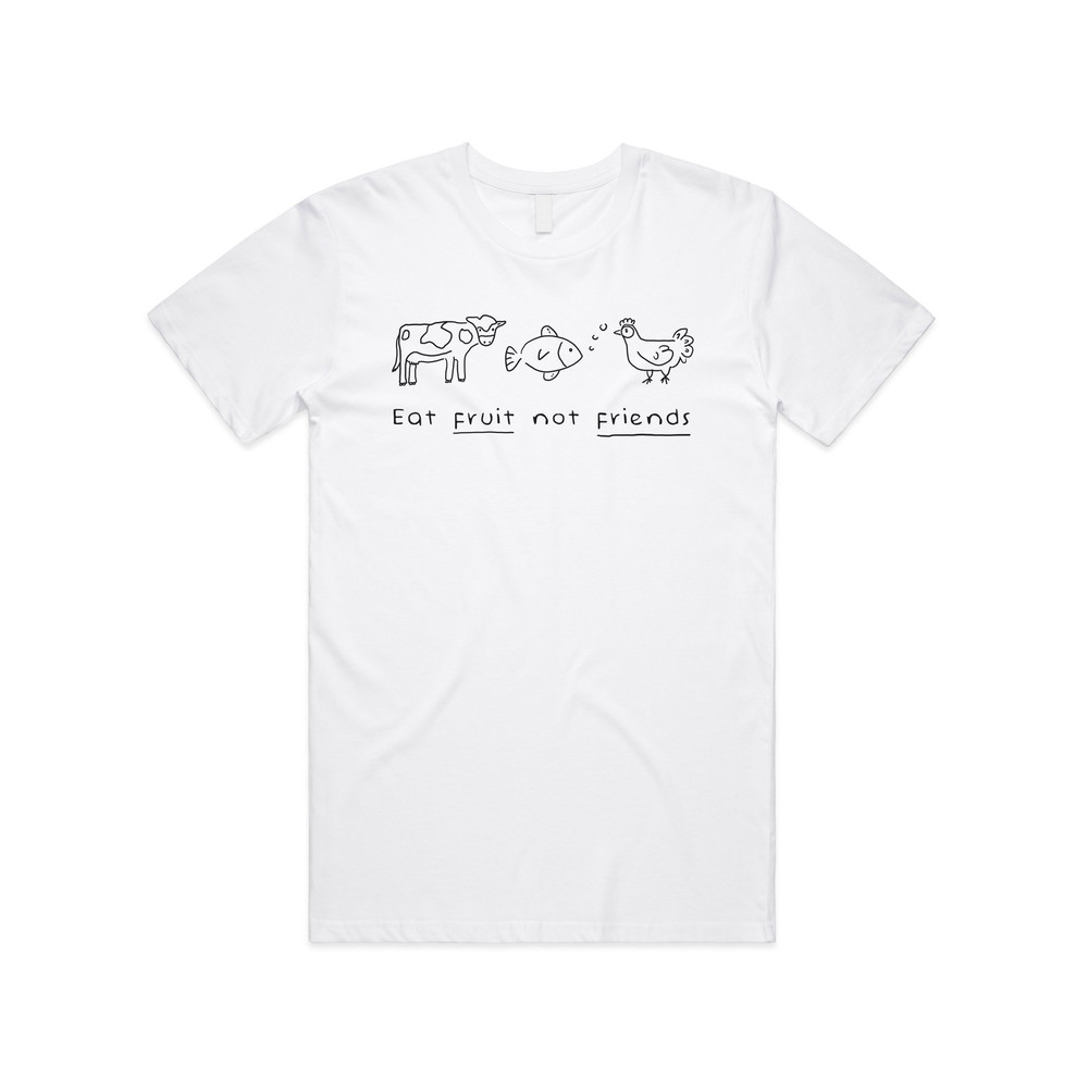 Eat Fruit Not Friends T-shirt Tee Top Fashion Blogger Slogan Cute Tumblr Vegan.jpg