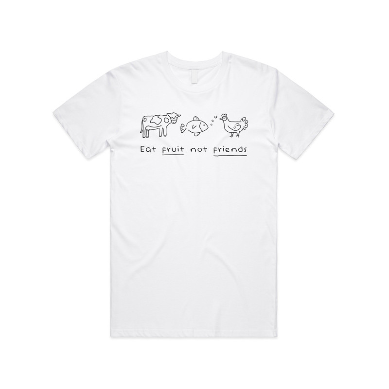 Eat Fruit Not Friends T-shirt Tee Top Fashion Blogger Slogan Cute Tumblr Vegan.jpg