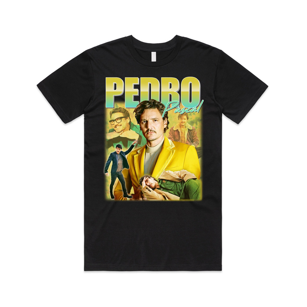 Pedro Pascal Homage T-shirt Tee Top Movie Icon Retro 90s Actor Gift Unisex Gift.jpg