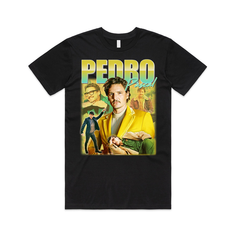 Pedro Pascal Homage T-shirt Tee Top Movie Icon Retro 90s Actor Gift Unisex Gift.jpg
