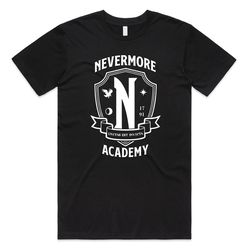nevermore academy t-shirt tee top wednesday addams top funny tv show gift unisex