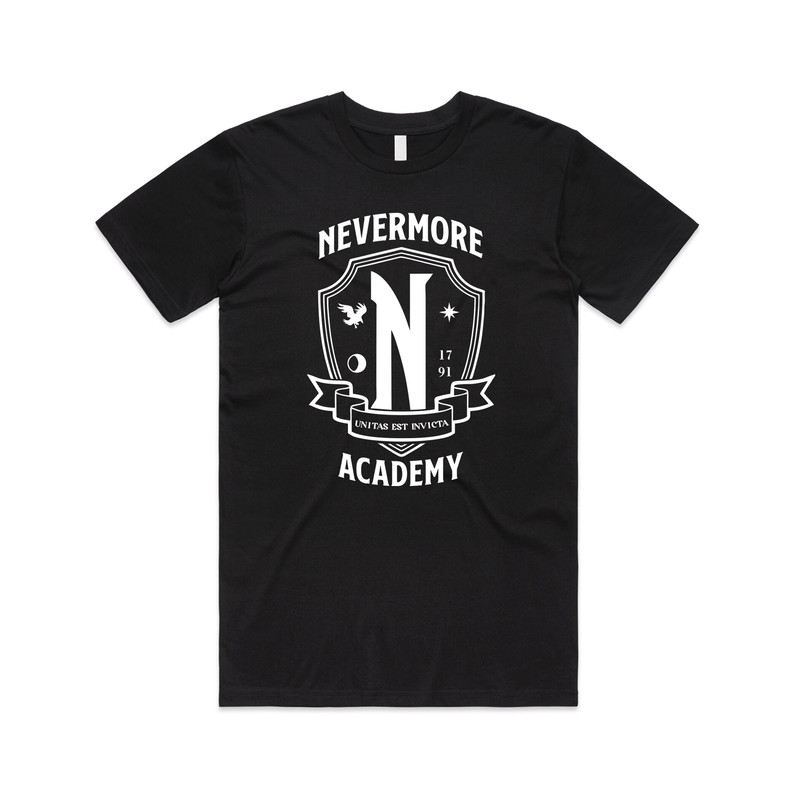 Nevermore Academy T-shirt Tee Top Wednesday Addams Top Funny TV Show Gift Unisex.jpg