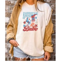 comfort colors american babe shirt,all american babe shirt,4th of july shirt,fourth of july retro western babe shirt