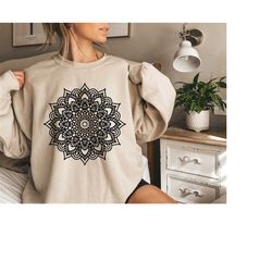 mandala lotus sweatshirt - mandala shirt - lotus shirt - flower shirt -yoga shirt - minimalist tee - yoga shirt - lotus