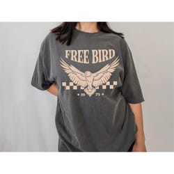 free bird tshirt, festival graphic tee, concert shirt, 70s vintage inspired eagle shirt, free spirit shirt, aesthetic hi