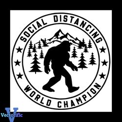 Social Distancing World Champion Gorilla Big Foot Logo Decor Svg