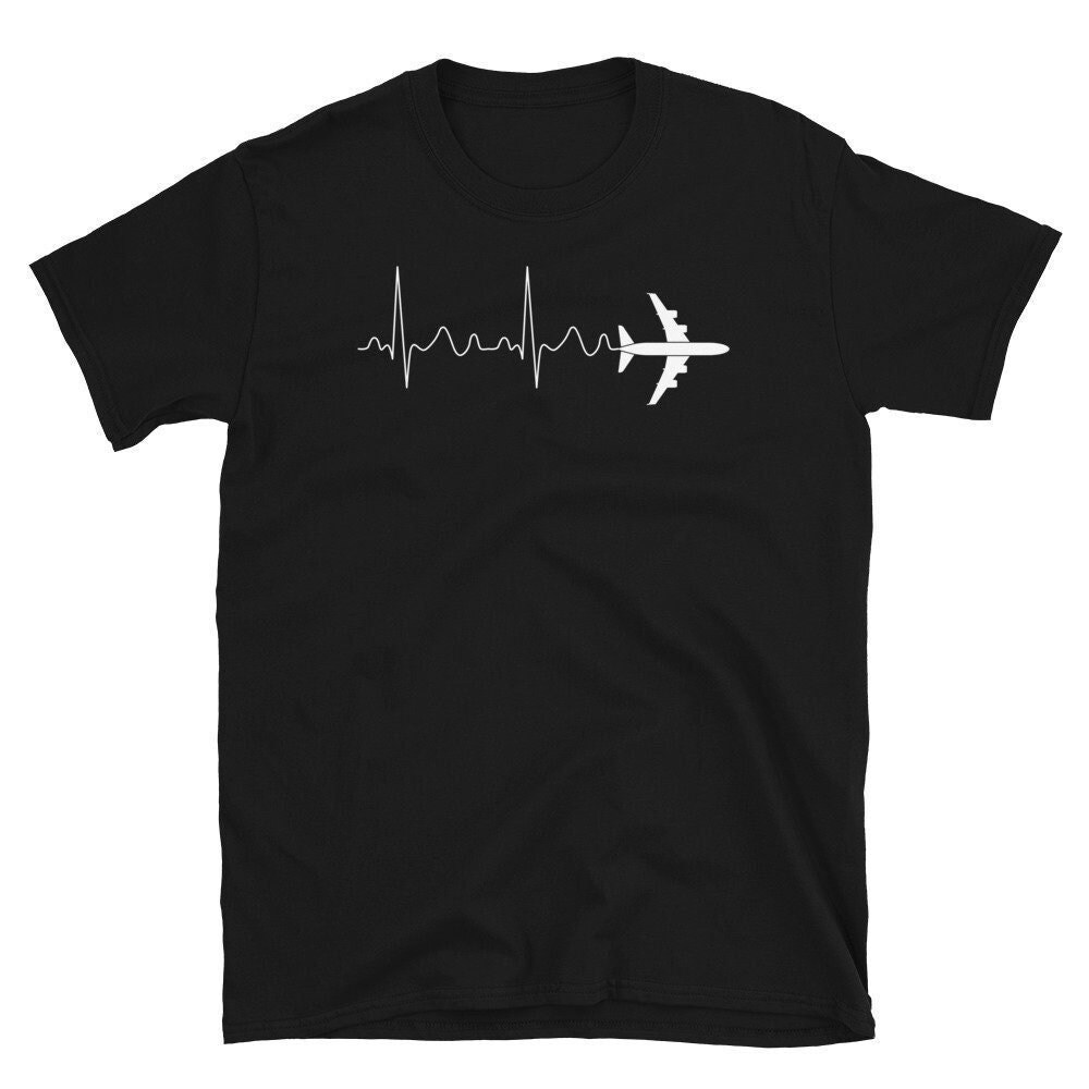 Airplane Pilot Shirt, Airplane Pilot Heartbeat T-shirt Flying Gift Tee, Aviator Shirt Birthday Gift.jpg
