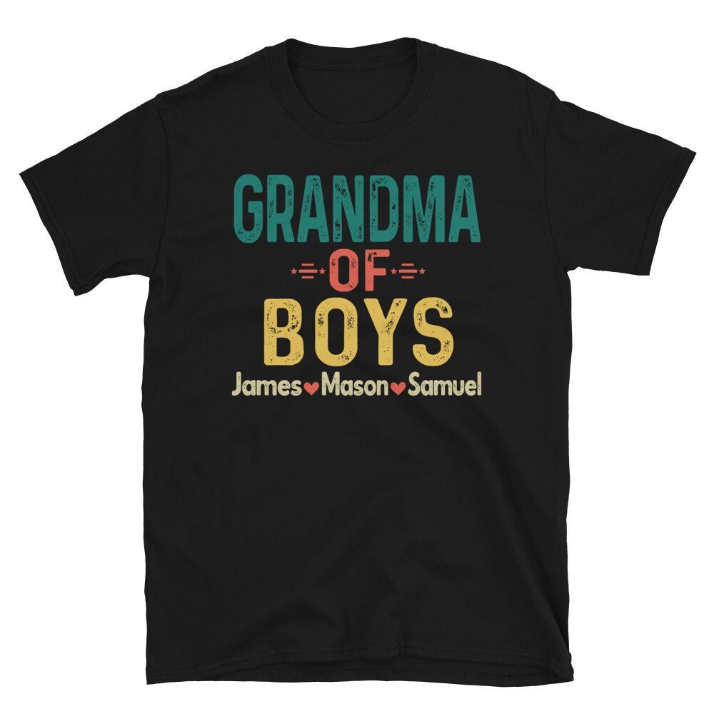 Personalized Grandma of Boys Shirt, Custom Mothers Day Gift, Grandma of Boys With Grandsons Names, Grandma Grandsons Gift.jpg