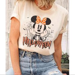 vintage disney minnie halloween shirt, disney halloween shirt retro, wdw magic kingdom shirt, halloween matching shirt