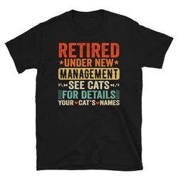 retirement gift for cat mom cat dad, cat grandpa shirt, cat owner shirt, customized cat grandparents shirt with your cat