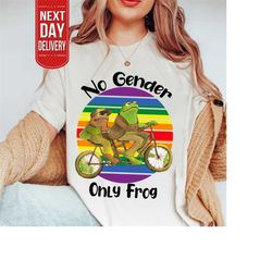 no gender only froggie shirt, vintage frog and toad shirt, gay right tshirt, lgbt rainbow shirt, pride month tee, frog a