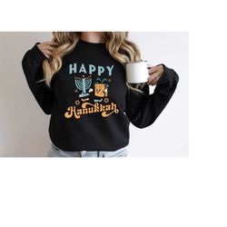 jewish sweatshirt, happy hanukkah sweatshirt, christmas hanukkah, hanukkah sweatshirt, hanukkah gift, chanukah sweater,