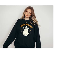 retro stay spooky crewneck, fall design, vintage halloween sweater, fall sweatshirt ,autumn sweater, ghost sweatshirt