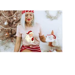 christmas santa shirt, retro santa shirt, gift for christmas, retro christmas shirt, christmas shirt for women, santa t-