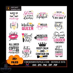 25 files makeup queen svg, makeup queen bundle svg